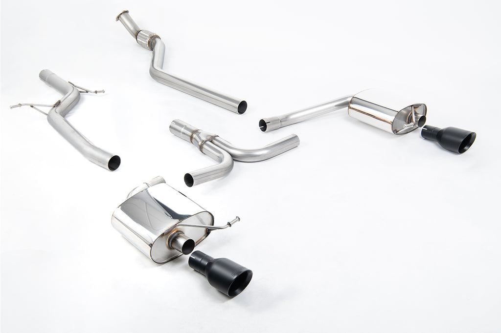 Audi A4 2.0 B8 S line (Manual) - Non-Resonated (Louder) Cat-Back Exhaust System with Dual-outlet Cerakote Black Trims