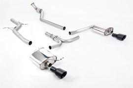Audi A4 2.0 B8 S line (Manual) - Non-Resonated (Louder) Cat-Back Exhaust System with Dual-outlet Cerakote Black Trims