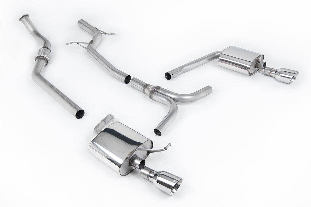 Audi A4 2.0 B8 S line (Tiptronic) - Non-Resonated (Louder) Cat-Back Exhaust System with Dual-outlet GT100 Trims
