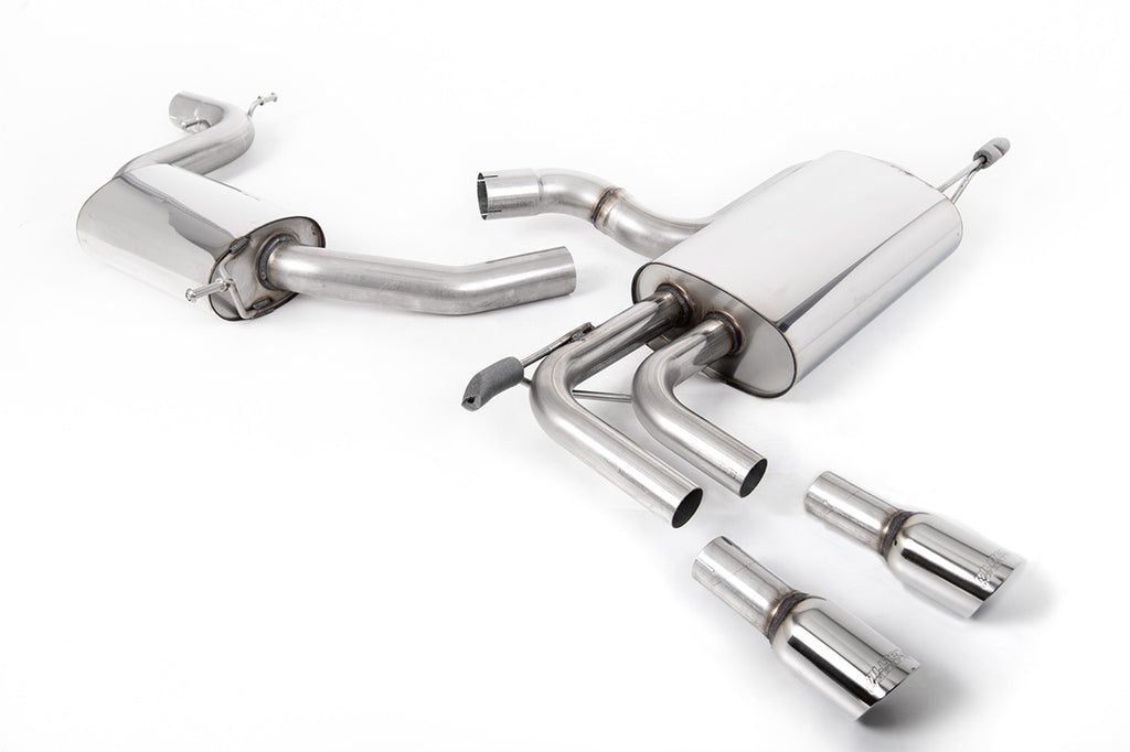Audi A3 2.0T FSI - Resonated (Quieter) Cat-Back Exhaust System with GT-80 Polished Trims