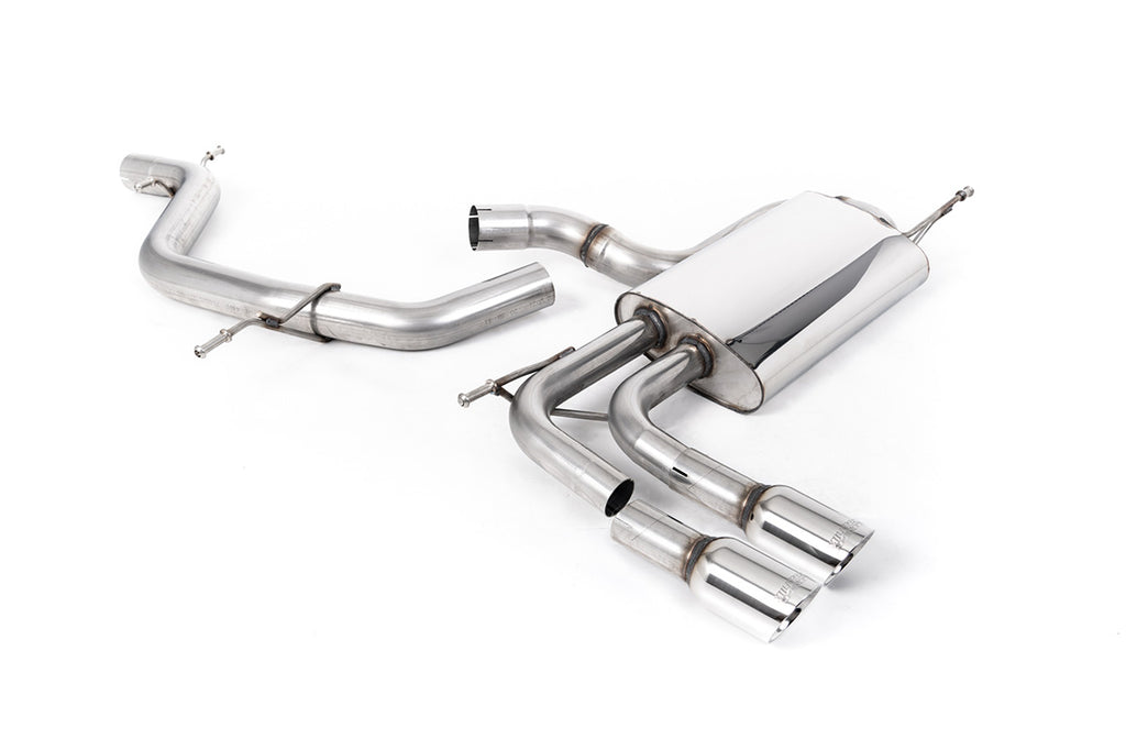 Audi A3 2.0T FSI - Non-Resonated (Louder) Cat-Back Exhaust System with Smaller Volume Rear Silencer and GT-80 Polished Trims