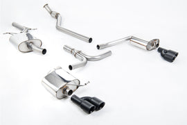 Audi A4 2.0 B8 S line (Manual) - Resonated (Quieter) Cat-Back Exhaust System with Cerakote Black Quad-outlet Trims