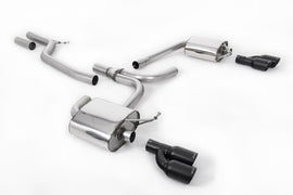 Audi A4 3.0 TDI B8/Audi A5 (Multitronic) - Cat-Back Exhaust System with Cerakote Black Quad Outlet Trims (requires S-Line Valance)