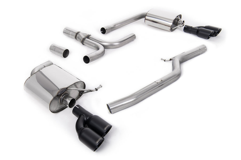 Audi A5 3.0 TDI - Cat-Back Exhaust System with Quad Outlet GT-80 Cerakote Black Trims