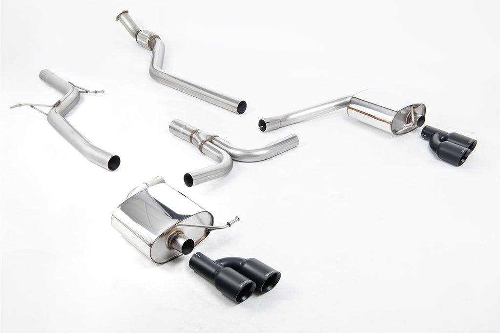 Audi A4 2.0 B8 S line (Manual) - Non-Resonated (Louder) Cat-Back Exhaust System with Cerakote Black Quad-outlet Trims