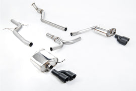 Audi A4 2.0 B8 S line (Manual) - Non-Resonated (Louder) Cat-Back Exhaust System with Cerakote Black Quad-outlet Trims
