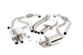 Audi S5 B9 Coupe/Cabriolet Non Sport Diff models - Resonated (Quieter) Cat-Back Exhaust System with Quad GT-100 Black Trims