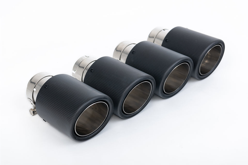 Audi S5 B9 Coupe/Cabriolet Non Sport Diff models - Resonated (Quieter) Cat-Back Exhaust System with Quad JET-100 Carbon Trims