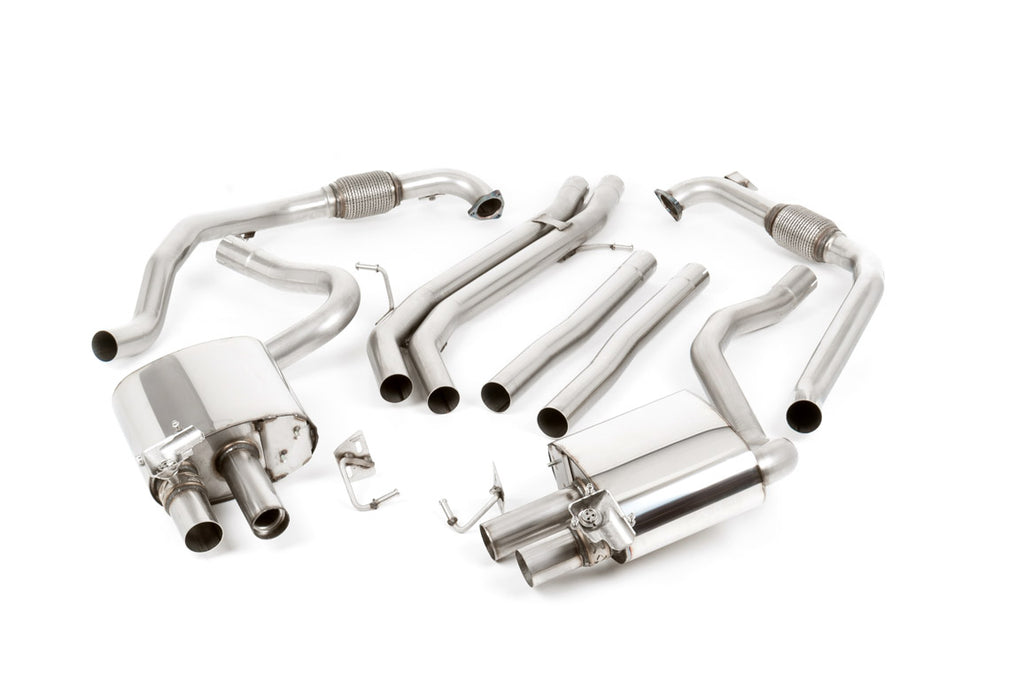 Audi S5 B9 Coupe/Cabriolet Non Sport Diff models - Non-Resonated (Louder) Cat-Back Exhaust System with Quad GT-100 Black Trims