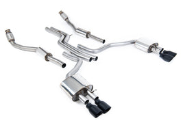 Audi S6 C7/S7 Sportback - Non-Resonated (Louder) Cat-Back Exhaust System with Cerakote Black Trims