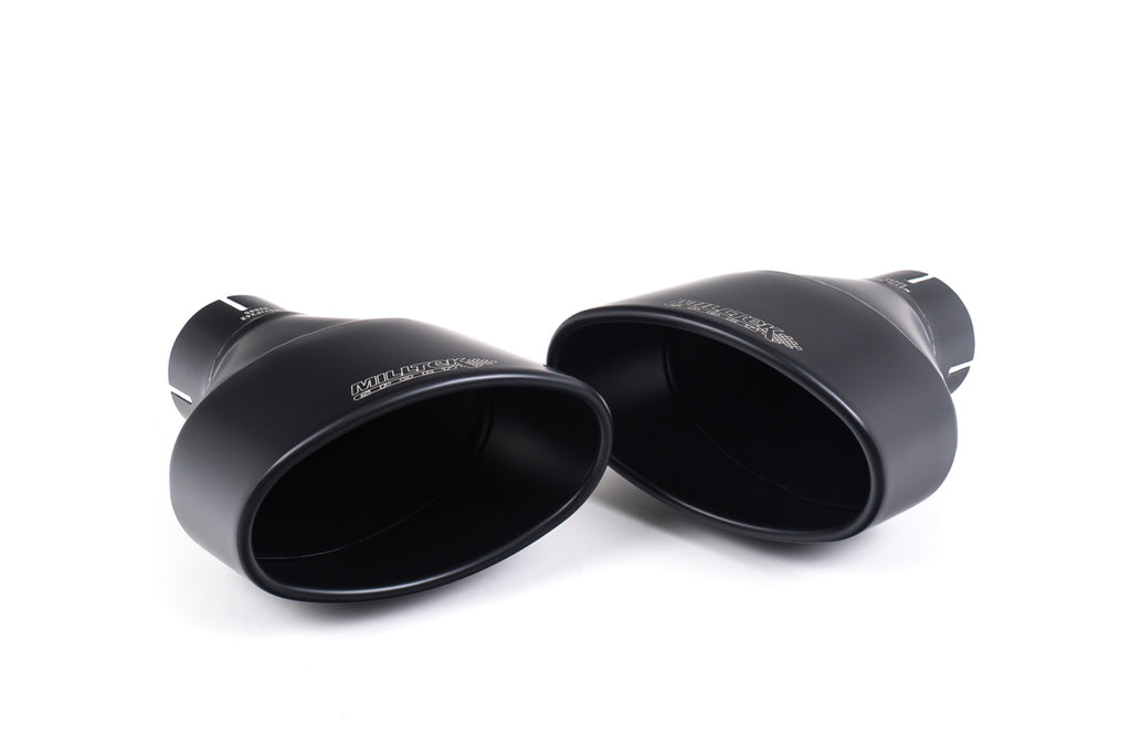 Audi RS3 8V - Resonated (Quieter) Cat-Back Exhaust System with Cerakote Black Oval Trims