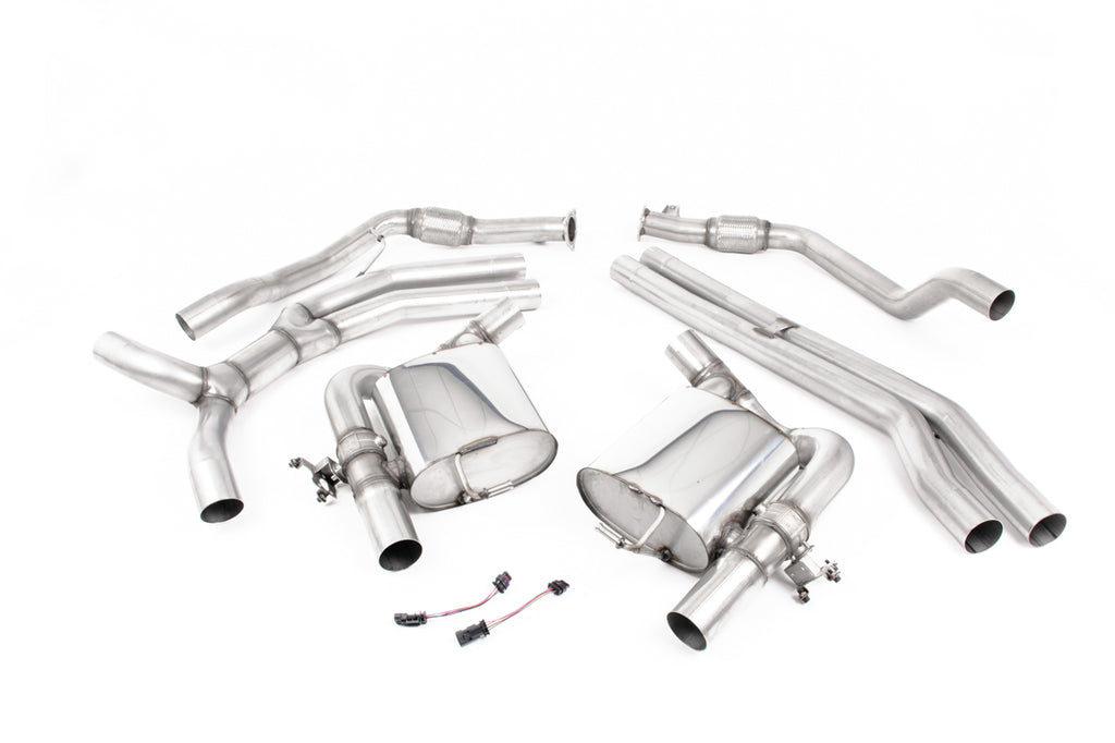 Audi RS5 B9 Non GPF Models - Non-Resonated (Quieter) Cat-Back Exhaust System with Cerakote Black Oval Trims