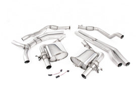 Audi RS5 B9 Non GPF Models - Non-Resonated (Quieter) Cat-Back Exhaust System with Cerakote Black Oval Trims