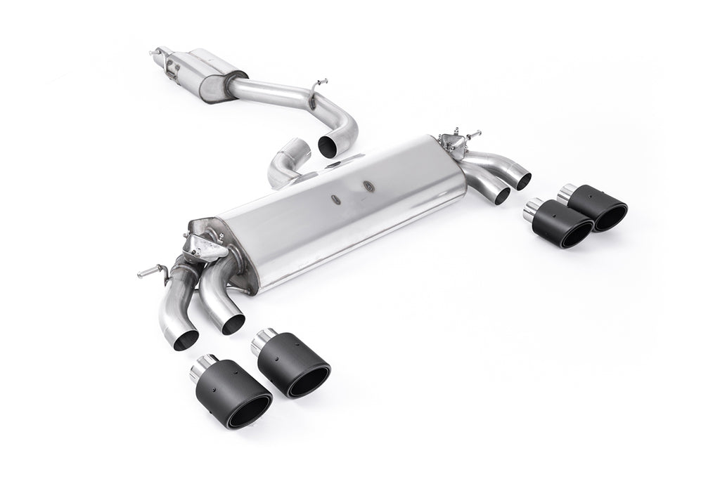 Audi S3 8V.2 - Resonated (Quieter) GPF/OPF-Back Exhaust System with Quad Round Carbon Trims