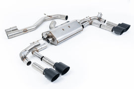 Audi S3 8Y - Part-Resonated Cat-Back Exhaust System with GT-115 Cerakote Black Tips