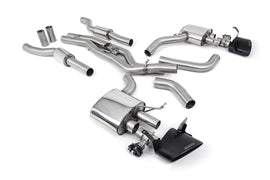 Audi RS6/RS7 C8 - Resonated (Quieter) Cat Back System (Twin 80mm) with Cerakote Black Oval Trims