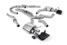 Audi RS6/RS7 C8 - Resonated (Quieter) Cat Back System (Twin 80mm) with Cerakote Black Oval Trims