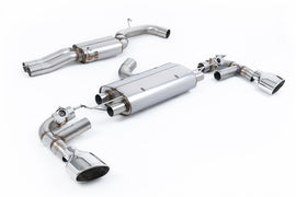 Audi TTRS MK3 Quattro - 80mm Resonated (Quieter) Cat-Back Exhaust System with Polished Trims