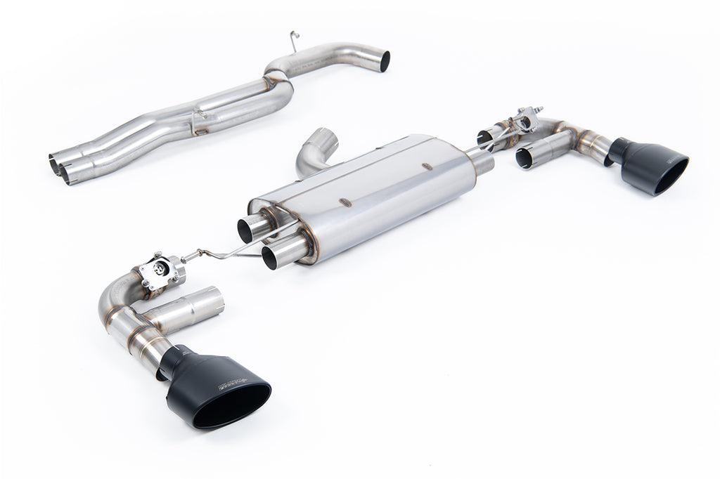 Audi TTRS MK3 Quattro - 80mm Non-Resonated (Loudest) Cat-Back Exhaust System with Cerakote Black Trims