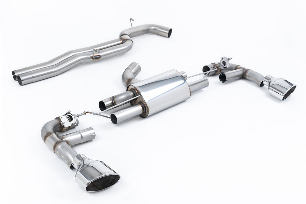 Audi RS3 8V Facelift - 80MM Non-Resonated Race (Loudest) Cat-Back Exhaust System with Polished Trims