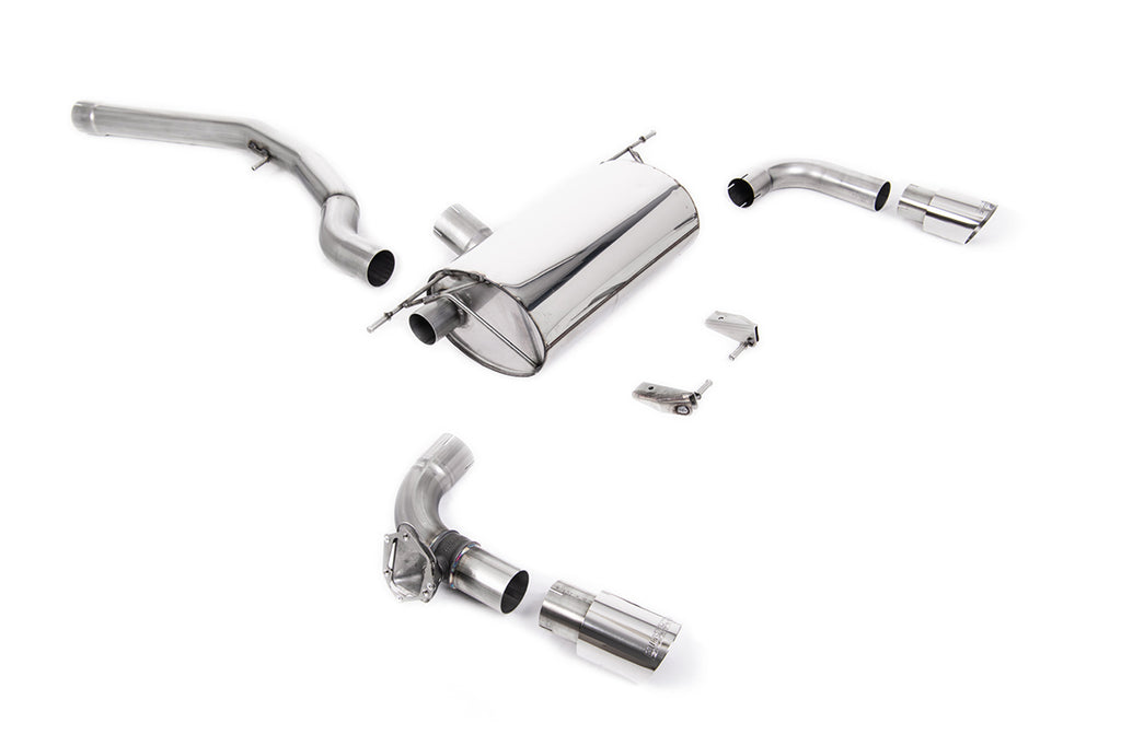 Non-Resonated (Louder) GPF/OPF-Back Exhaust System with Polished GT-90 Trims