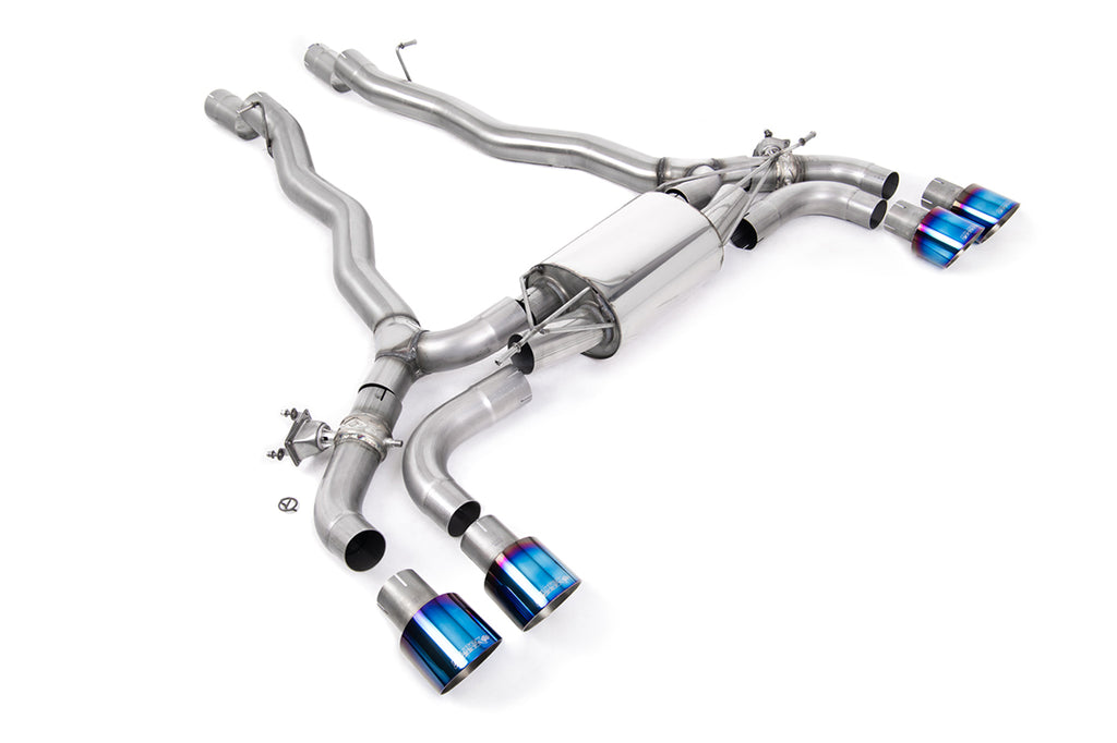 BMW M5 F90 - OPF/GPF Back System with Burnt/Blue Titanium GT-100 Trims - ECE Approved