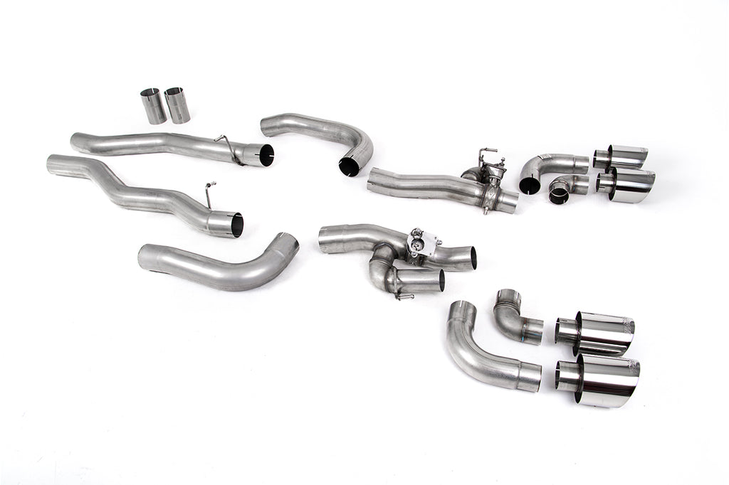 BMW M8 F91/92/93 (GPF Equipped) - OPF/GPF Back System with valved Rear Silencer Bypass &amp; GT-115 Polished Trims