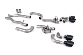 BMW M8 F91/92/93 (GPF Equipped) - OPF/GPF Back System with valved Rear Silencer Bypass  & GT-115 Cerakote Black Trims