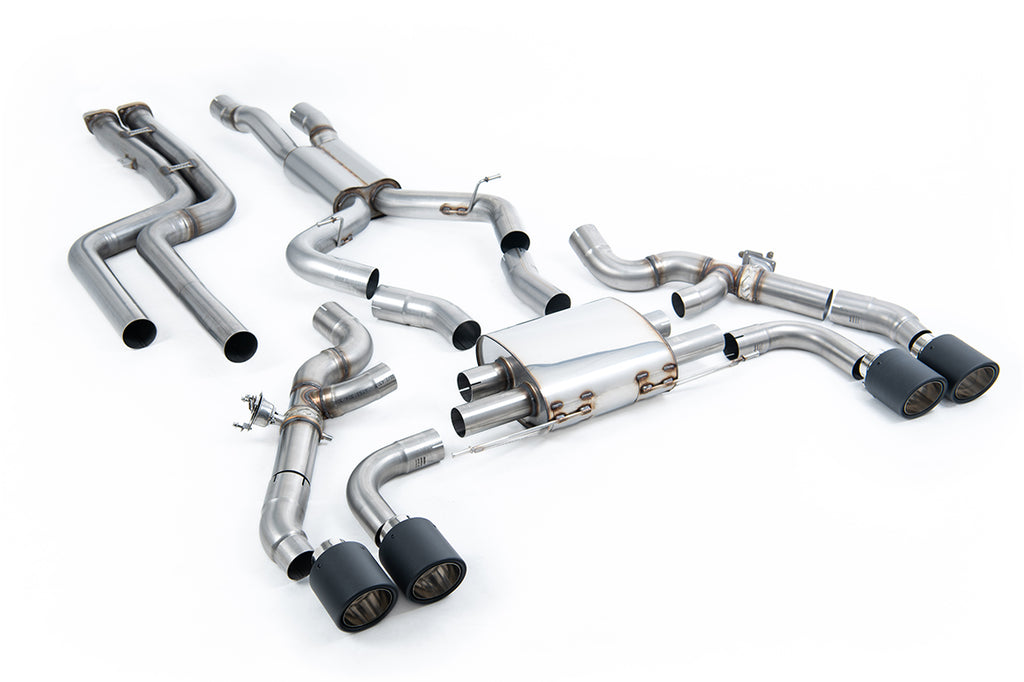 BMW X3 G01 S58 - Non-Resonated (Louder) Downpipe Back Exhaust System with JET-115 Carbon Trims