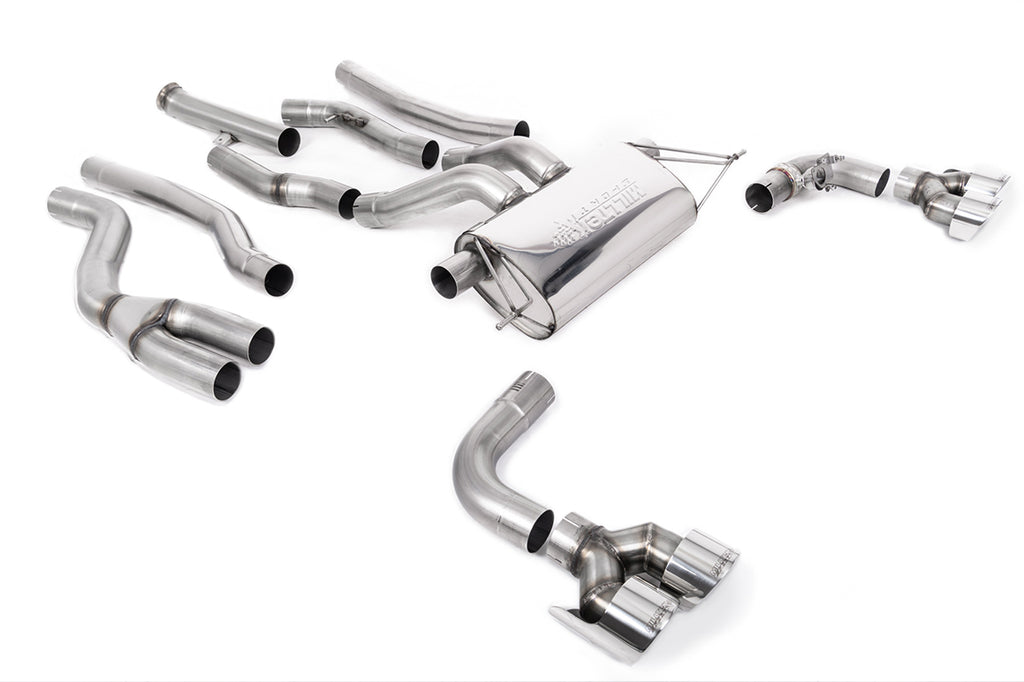 Cat-back Exhaust System with Quad GT-100 Polished Trims