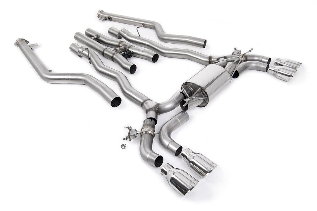BMW M5 F90 LCI (GPF Equipped) - Cat Back Exhaust System with Polished GT-100 Trims