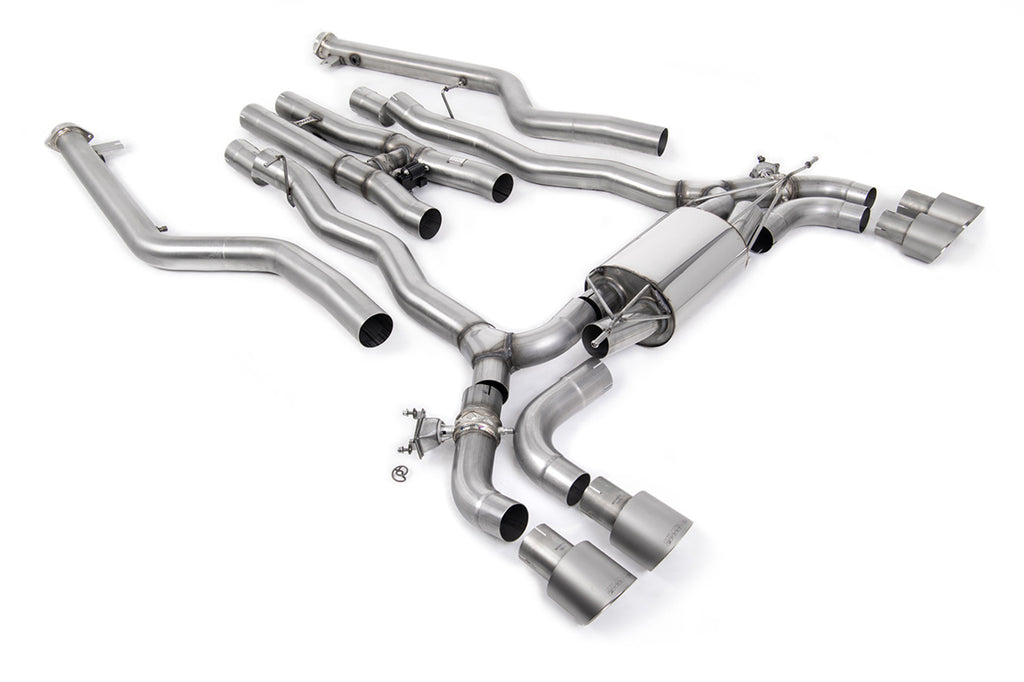 BMW M5 F90 LCI (GPF Equipped) - Cat Back Exhaust System with Brushed Titanium GT-100 Trims