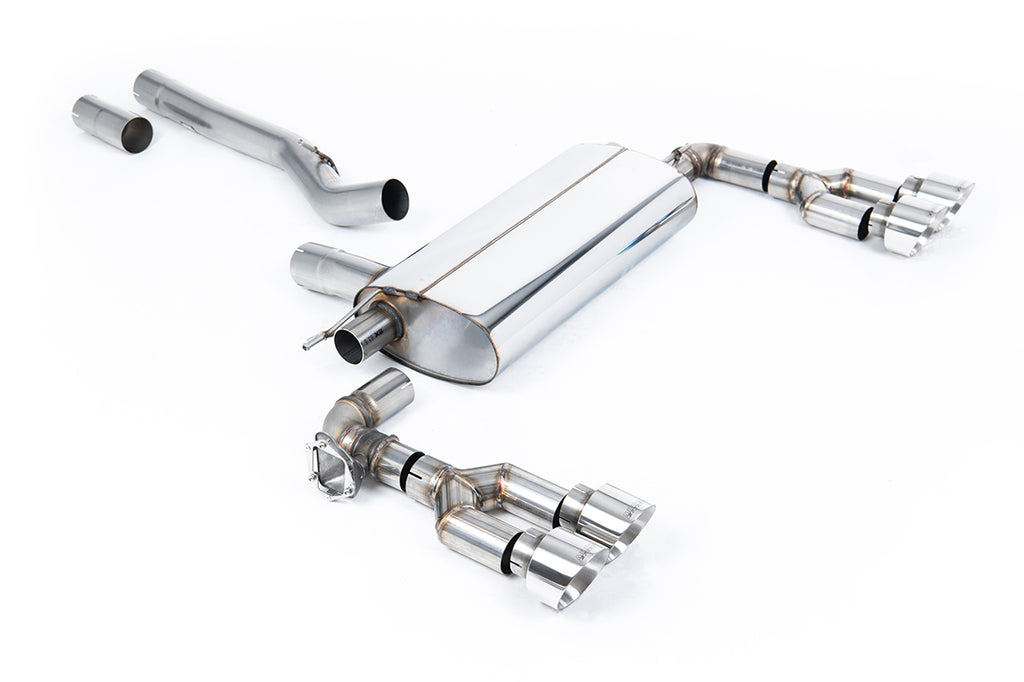 BMW F40 M135i - Maxton x Milltek - OPF/GPF Back System with Quad GT-100 Polished Trims - Fits Maxton Diffuser Only