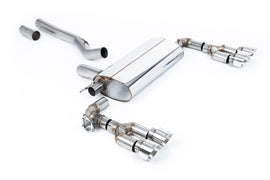 BMW F40 M135i - Maxton x Milltek - OPF/GPF Back System with Quad GT-100 Polished Trims - Fits Maxton Diffuser Only