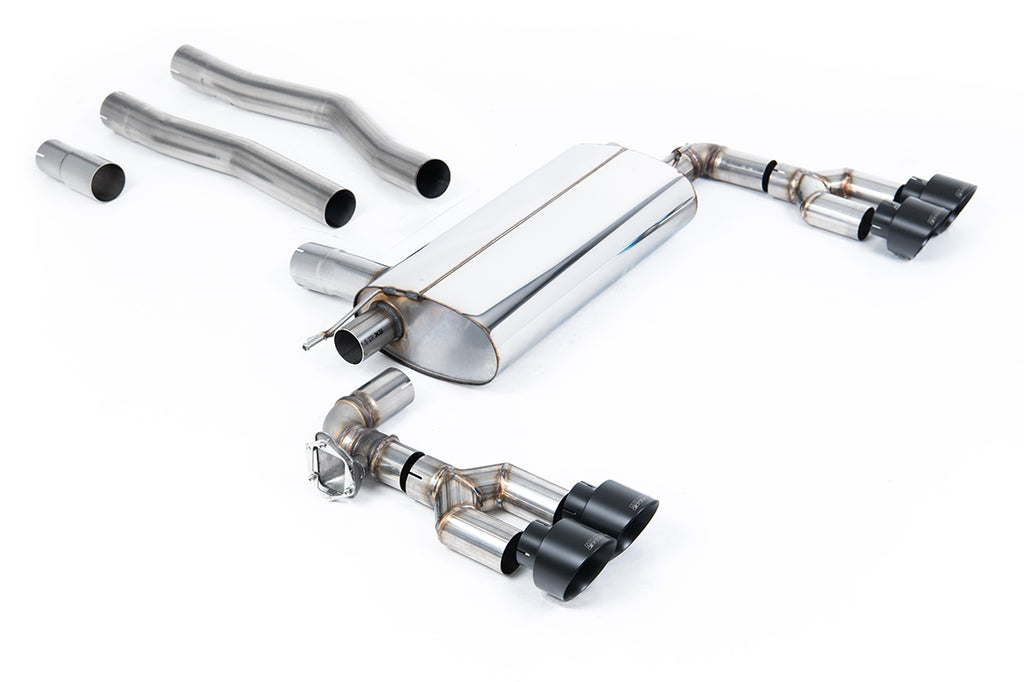 BMW F40 1 Series 128ti - Maxton x Milltek - OPF/GPF Back Exhaust System with Quad GT-100 Cerkote Black Trims - Fits Maxton Diffuser Only