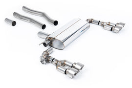 BMW F40 1 Series 128ti - Maxton x Milltek - OPF/GPF Back Exhaust System with Quad GT-100 Brushed Titanium Trims -  Fits Maxton Diffuser Only