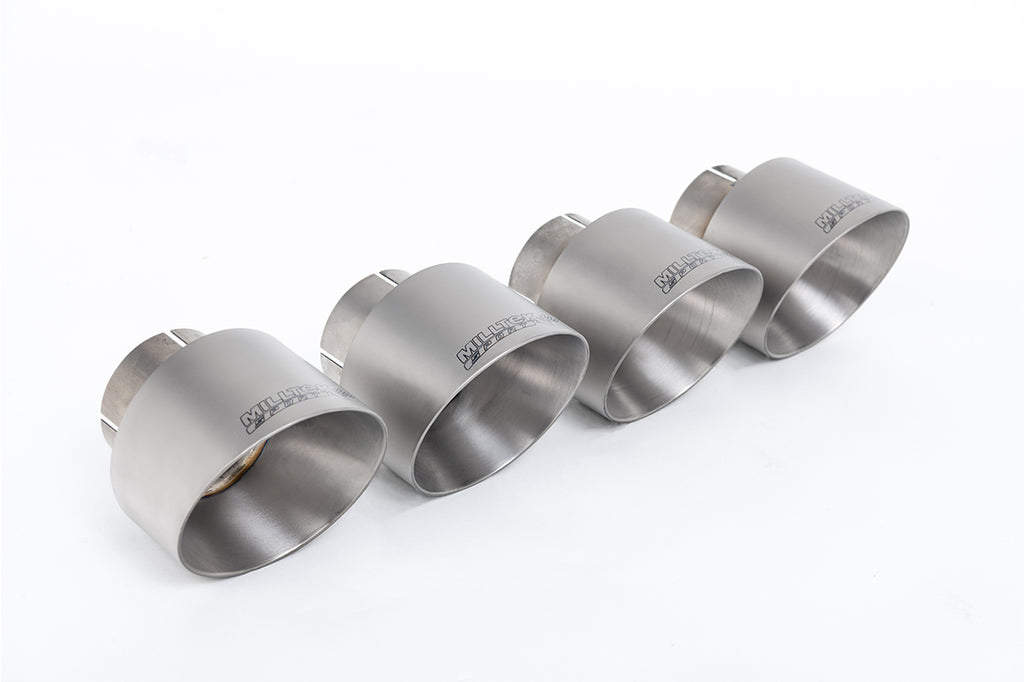BMW F40 1 Series 128ti - Maxton x Milltek - OPF/GPF Back Exhaust System with Quad GT-100 Brushed Titanium Trims -  Fits Maxton Diffuser Only