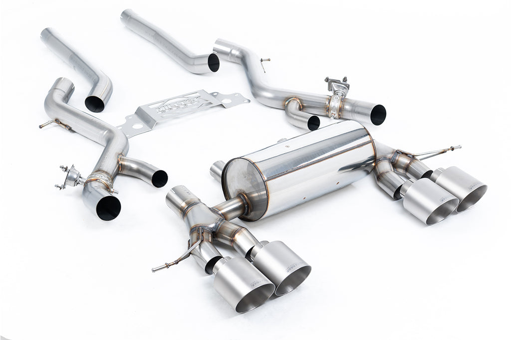 BMW G87 M2 - Non-Resonated Secondary Cat Back System with GT-115 Brushed Titanium Trims