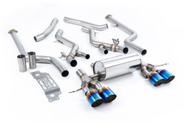 BMW G87 M2 - Non Resonated Cat-Back with GT-115 Burnt/Blue Titanium Trims (Removes Secondary Cats)