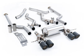 BMW G87 M2 - Non Resonated Cat-Back with JET-115 Carbon Trims (Removes Secondary Cats)