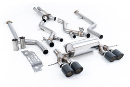 BMW G87 M2 - Resonated Cat-Back with JET-115 Carbon Trims (Removes Secondary Cats)