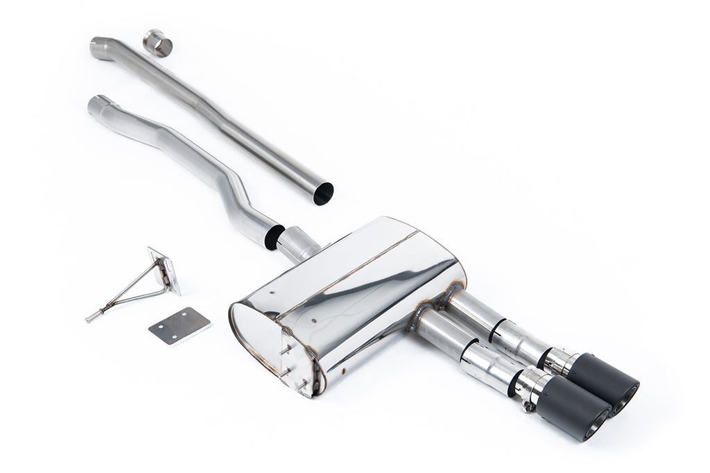 Mini Cooper S F55 (LCI Only) - GPF Bypass - Non Resonated (Louder) Cat-Back Exhaust System with Carbon JET-90 Trims