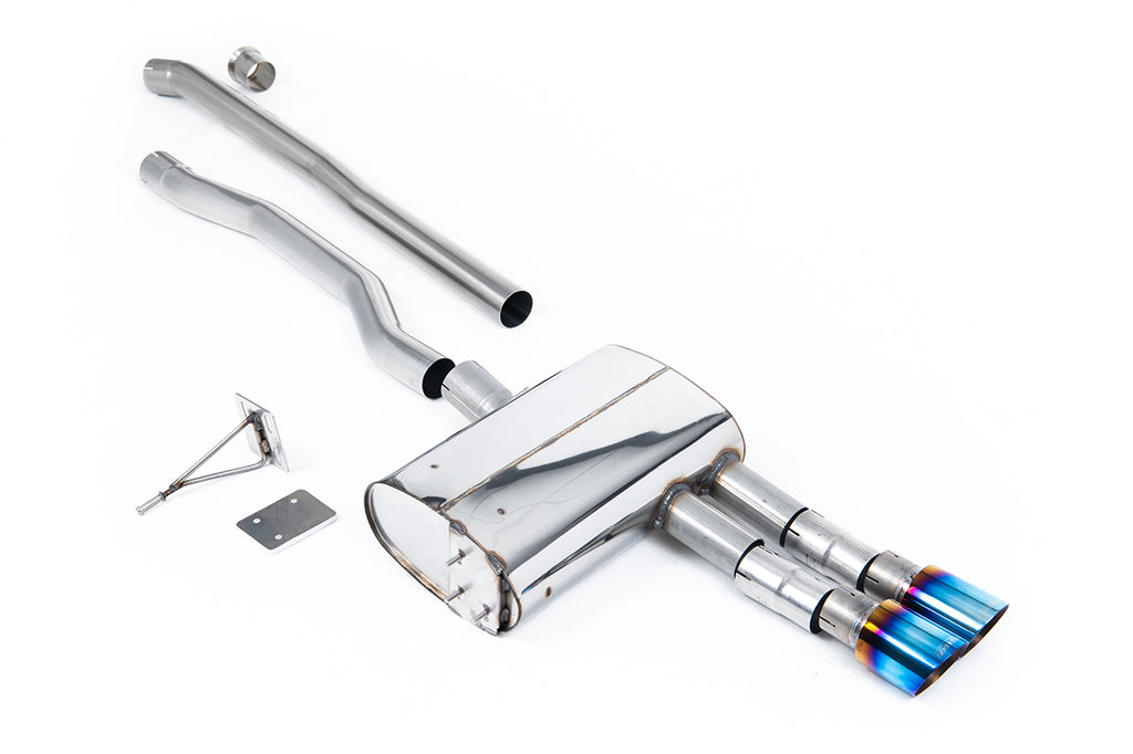 Mini Cooper S F55 (LCI Only) - GPF Bypass - Non Resonated (Louder) Cat-Back Exhaust System with Burnt Titanium GT-90 Trims