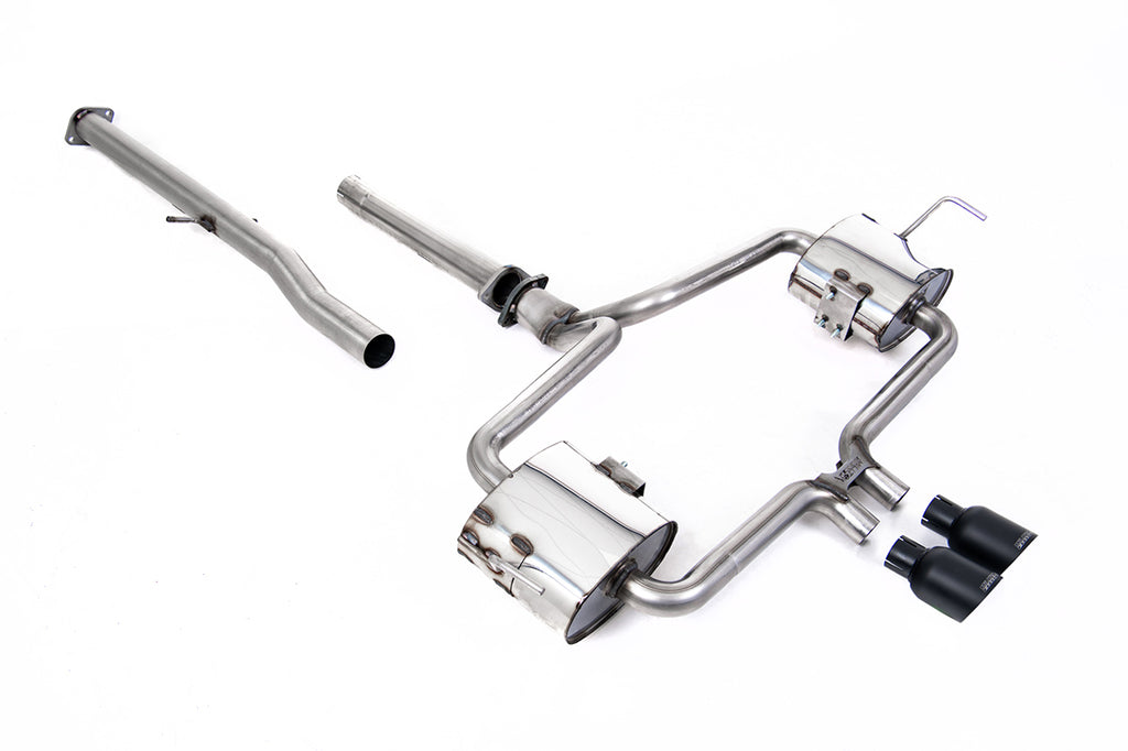 Mini Cooper S R53 - Non-resonated (louder) Cat Back Exhaust System with Cerakote Black Trims