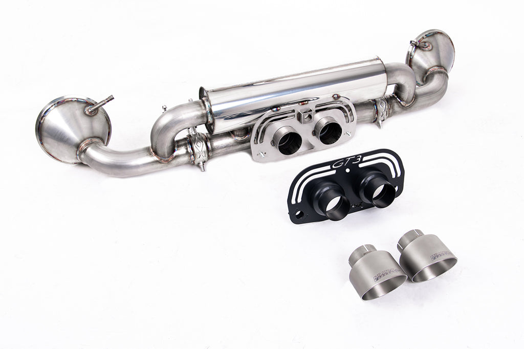 Porsche 992.1 &amp; 992.2 GT3 - Rear Silencer(s) with GT-100 Brushed Titanium Trims
