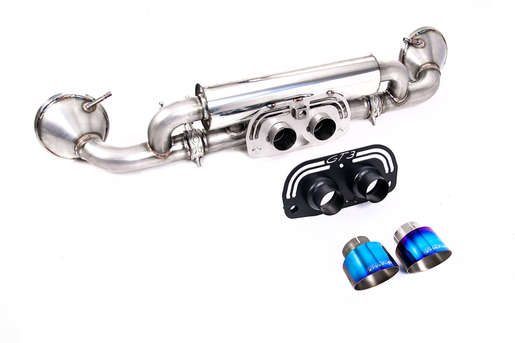 Porsche 992.1 &amp; 992.2 GT3 - Rear Silencer(s) with GT-100 Burnt Titanium Trims