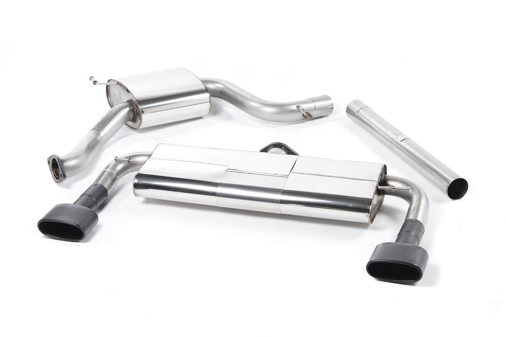Seat Leon Cupra 280/290 (Non GPF Models) - Resonated (Quieter) Cat-Back Exhaust System with Front Silencer Delete &amp; Black Oval Tips