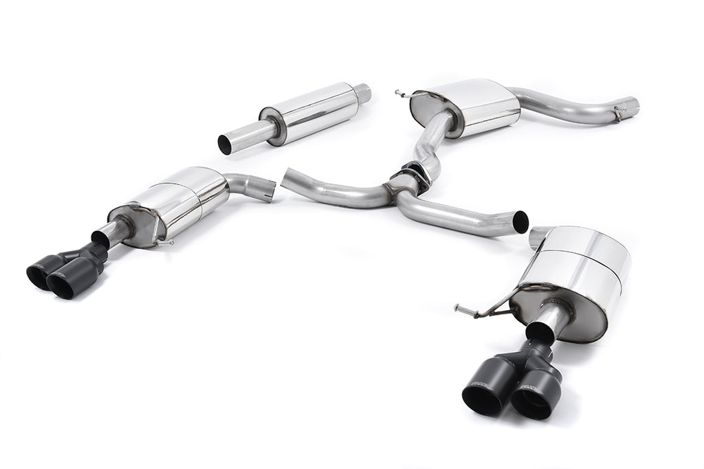 Seat Leon ST Cupra 280/290 2.0 TSI (Non GPF Models) - Resonated (Quieter) Cat-Back Exhaust System with Quad Round Cerakote Black Tips