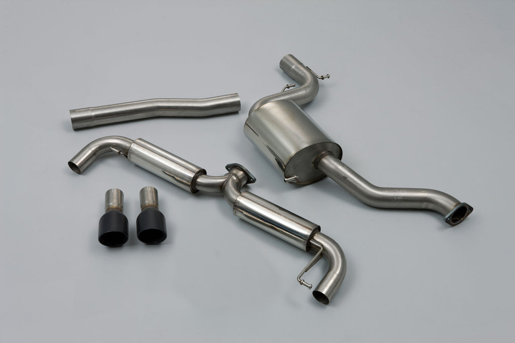 VW Golf GTi Mk6 - Part Resonated Cat-Back Race Exhaust System with Matt Black Trims
