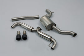 VW Golf GTi Mk6 - Part Resonated Cat-Back Race Exhaust System with Matt Black Trims